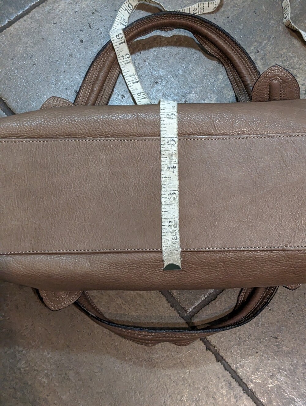 Dimoni Y2K Pebble Leather Stud Detail EW Butter Soft Satchel Shoulder Bag Taupe - Picture 12 of 17